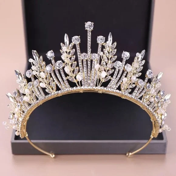 Tiarazcrownz | Accessories | Gold Rhinestone Pearl Crystal  display picture 2